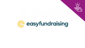 easyfundraising logo and purple member benefit triangle graphic