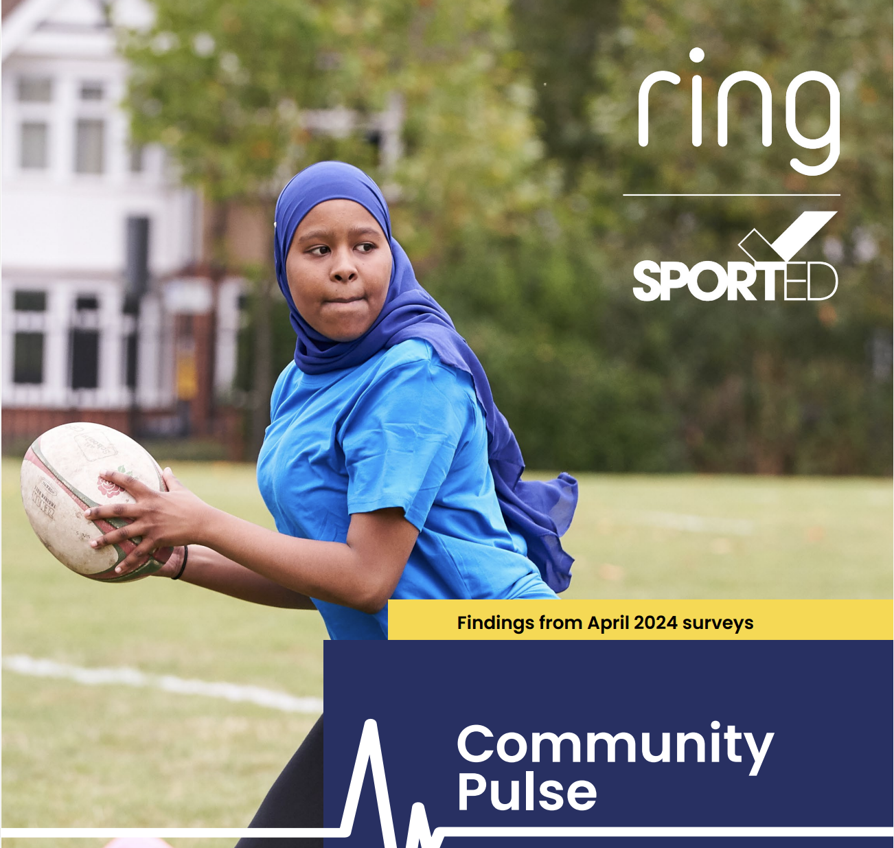 Young woman playing rugby as cover photo of report