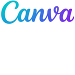 canva logo in cursive font in blue