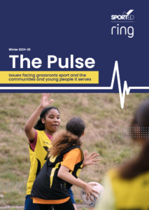 cover of Pulse report with photo of girls playing sport