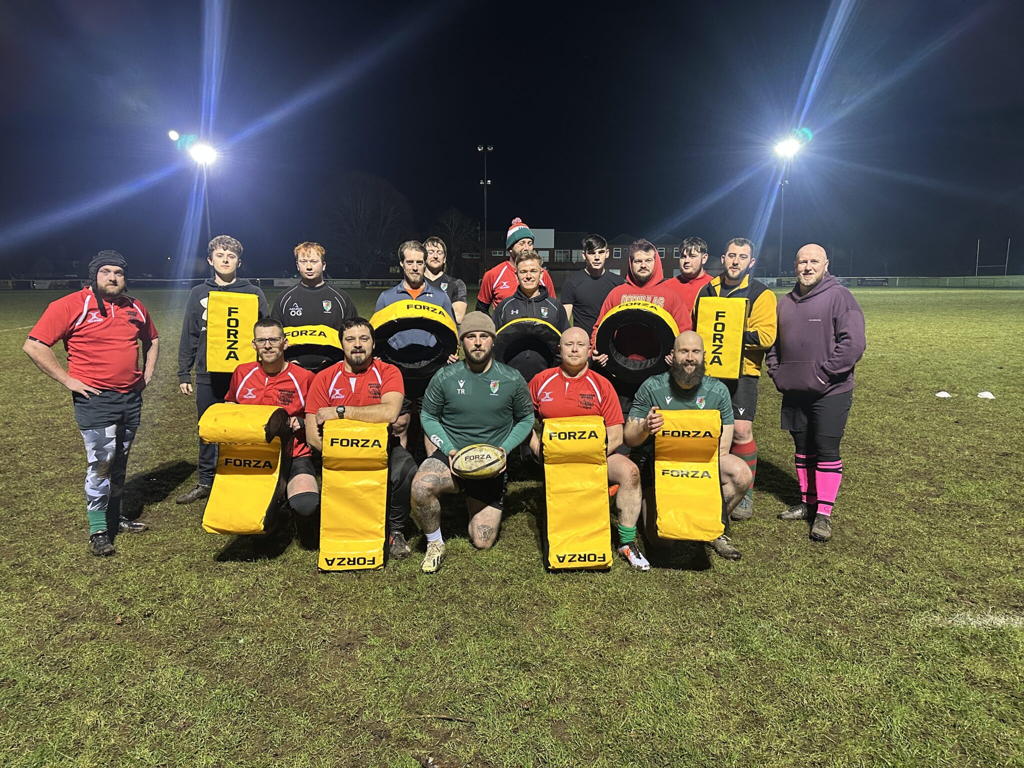 Team photo of Wrecsam Rhinos inclusive rugby club