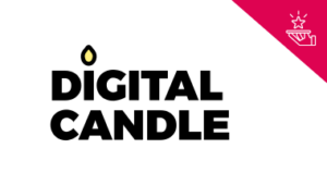 marketing member benefit graphic with digital candle logo