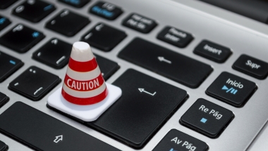 caution cone on the keyboard