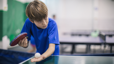 boy with a table tennis ball