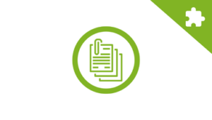 green governance template graphic with green documents icon in a green circle and green triangle with jigsaw template graphic