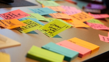 post it notes to represent project planning